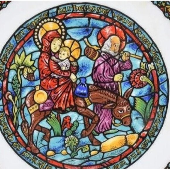 D'Arceau-Limoges, Noel Vitrail (Christmas Stained Glass), La Fuite En Egypte (Fl - Picture 5 of 5